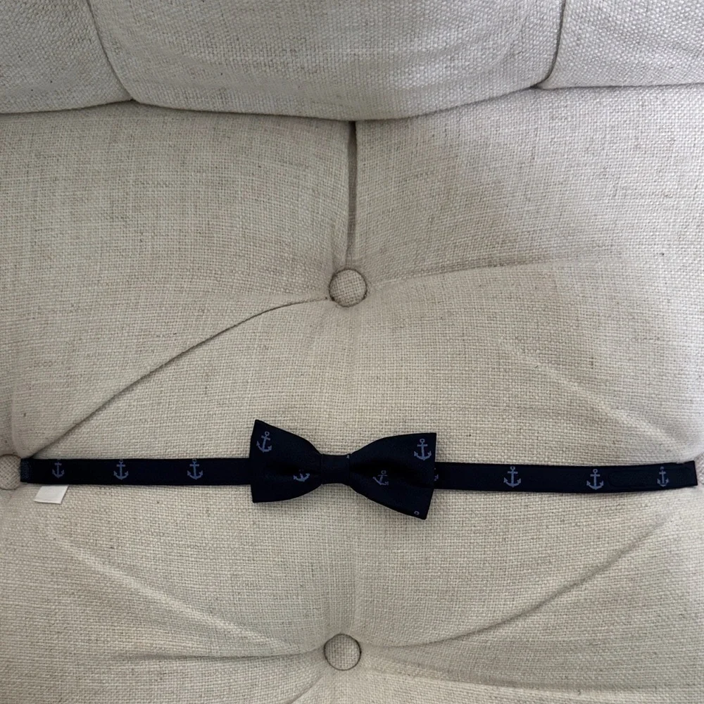 Janie and Jack Navy Blue Anchor Bow Tie